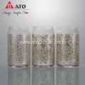 Clear Rattan&blossom drink mug exquisite printed glass cup